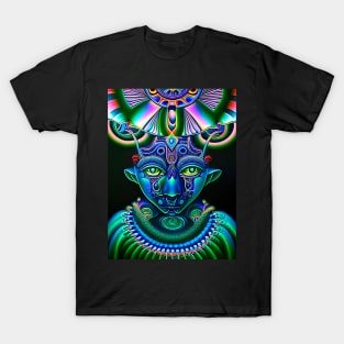 Techno-Shaman (26) - Trippy Psychedelic Art T-Shirt